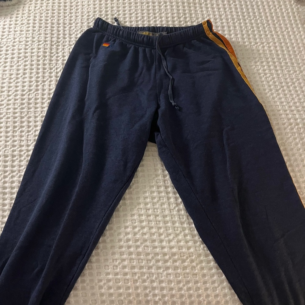 5 STRIP SWEATPANTS- NAVY in medium